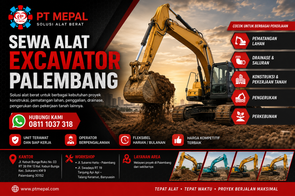 Sewa alat excavator Palembang